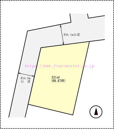 境東小学校　土地面積:231平米 ( 69.87坪 )　