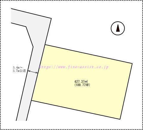 あずま小学校　土地面積:627.37平米 ( 189.77坪 )　