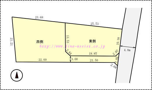 あずま小学校　土地面積:453.75平米 ( 137.25坪 )　